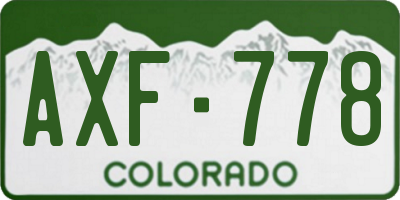 CO license plate AXF778