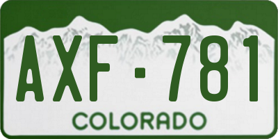 CO license plate AXF781
