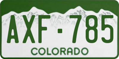 CO license plate AXF785