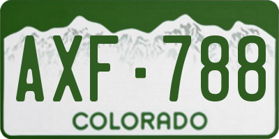 CO license plate AXF788