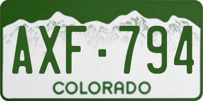 CO license plate AXF794