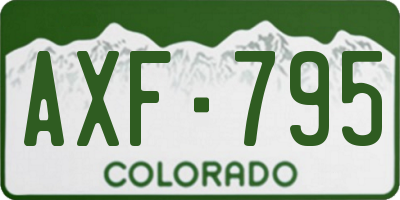 CO license plate AXF795
