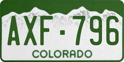 CO license plate AXF796