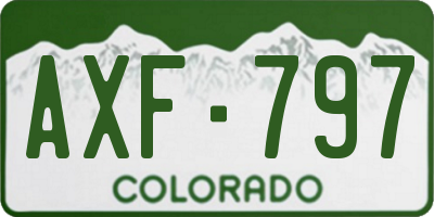CO license plate AXF797