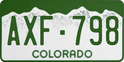 CO license plate AXF798