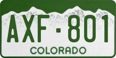CO license plate AXF801