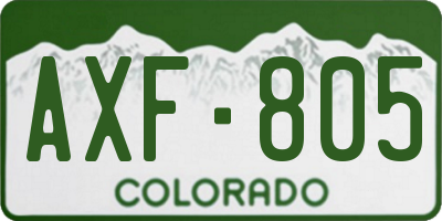 CO license plate AXF805