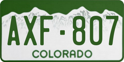 CO license plate AXF807