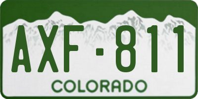 CO license plate AXF811
