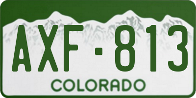 CO license plate AXF813
