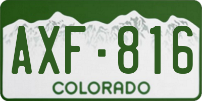CO license plate AXF816