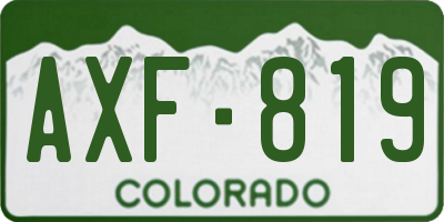CO license plate AXF819