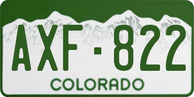 CO license plate AXF822