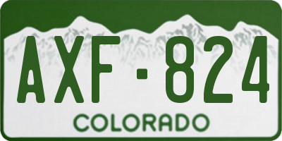 CO license plate AXF824