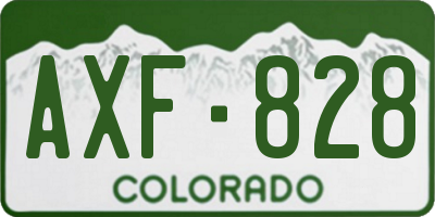 CO license plate AXF828