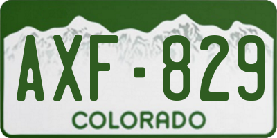 CO license plate AXF829