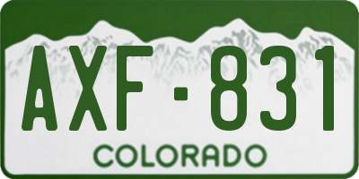 CO license plate AXF831