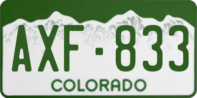 CO license plate AXF833