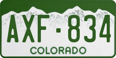 CO license plate AXF834