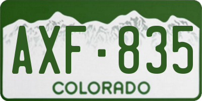 CO license plate AXF835