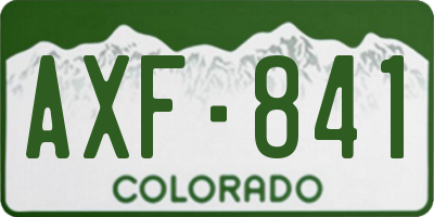 CO license plate AXF841