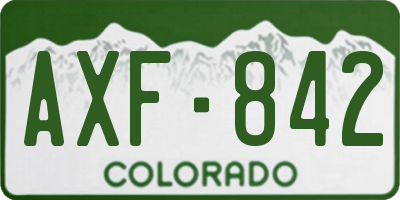 CO license plate AXF842