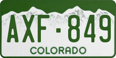 CO license plate AXF849