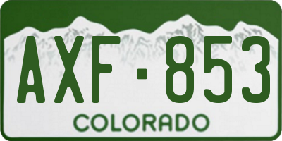 CO license plate AXF853