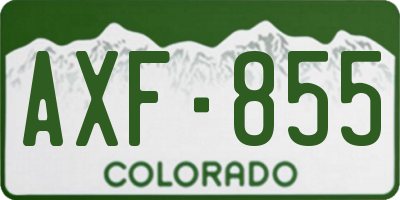 CO license plate AXF855