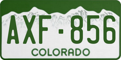 CO license plate AXF856
