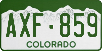 CO license plate AXF859