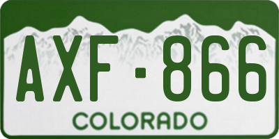 CO license plate AXF866