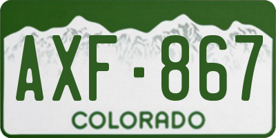 CO license plate AXF867
