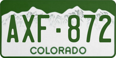 CO license plate AXF872