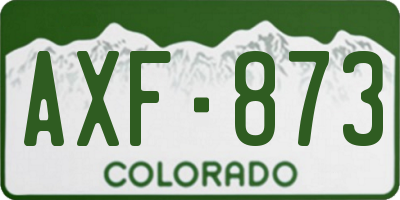 CO license plate AXF873