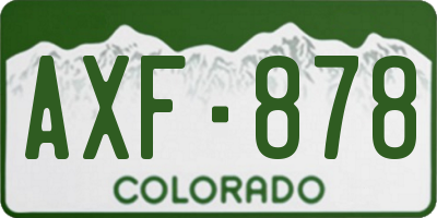 CO license plate AXF878
