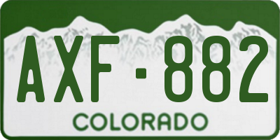 CO license plate AXF882