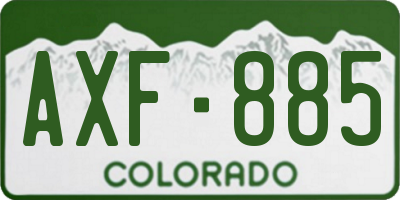 CO license plate AXF885