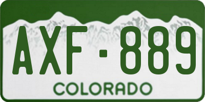 CO license plate AXF889