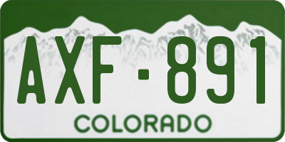 CO license plate AXF891