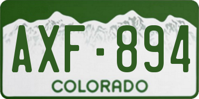 CO license plate AXF894