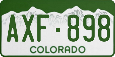 CO license plate AXF898