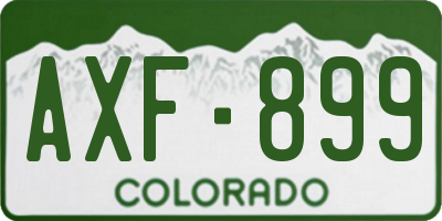 CO license plate AXF899