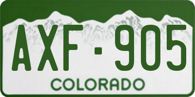 CO license plate AXF905