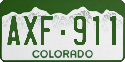 CO license plate AXF911