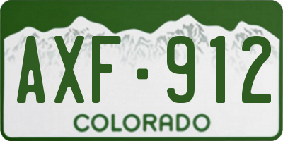 CO license plate AXF912