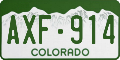 CO license plate AXF914