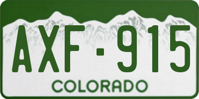 CO license plate AXF915