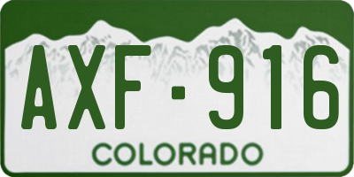 CO license plate AXF916