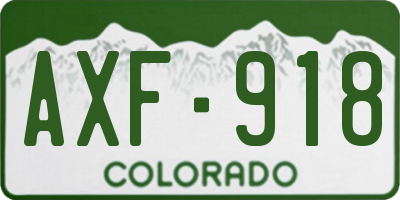 CO license plate AXF918